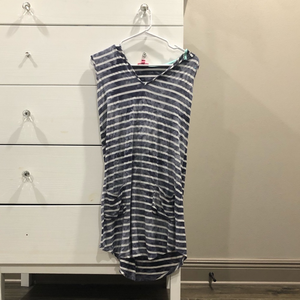 Swimsuit coverup with hood